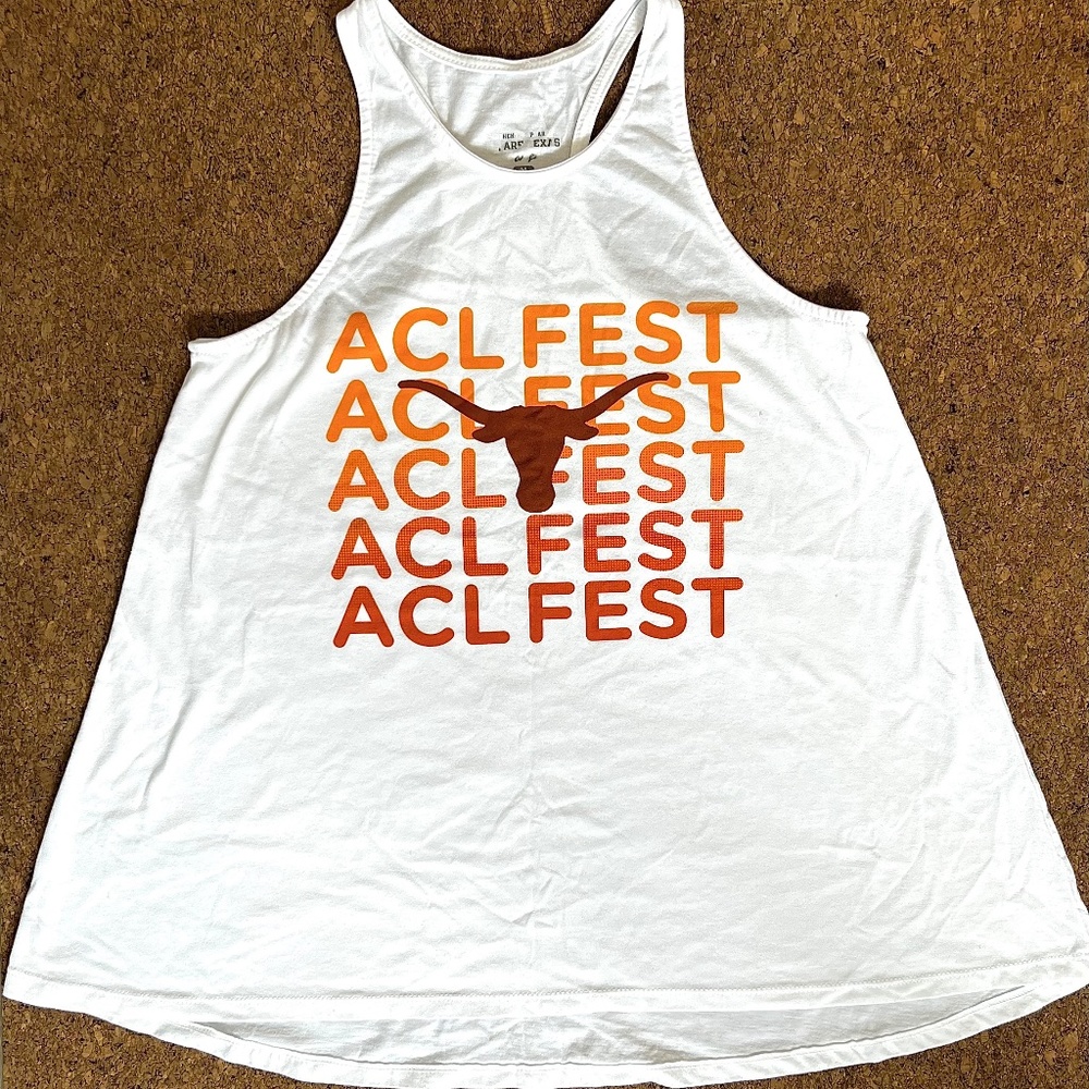 Used, ACL, Women's White Tank Top, 2020